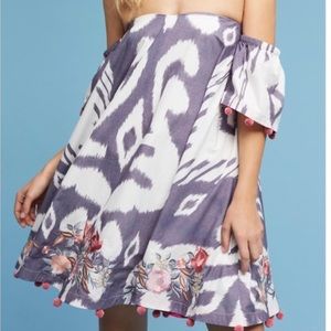 NWT Anthropologie Off The Shoulder Ikat Dress Sm